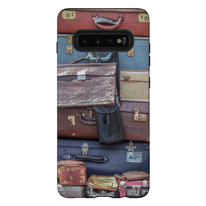 Galaxy S10 plus StrongFit Collection Of Old Suitcase by Andrea Haase