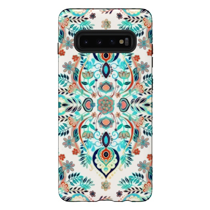 Galaxy S10 plus StrongFit Modern Folk in Jewel Colors by Micklyn Le Feuvre