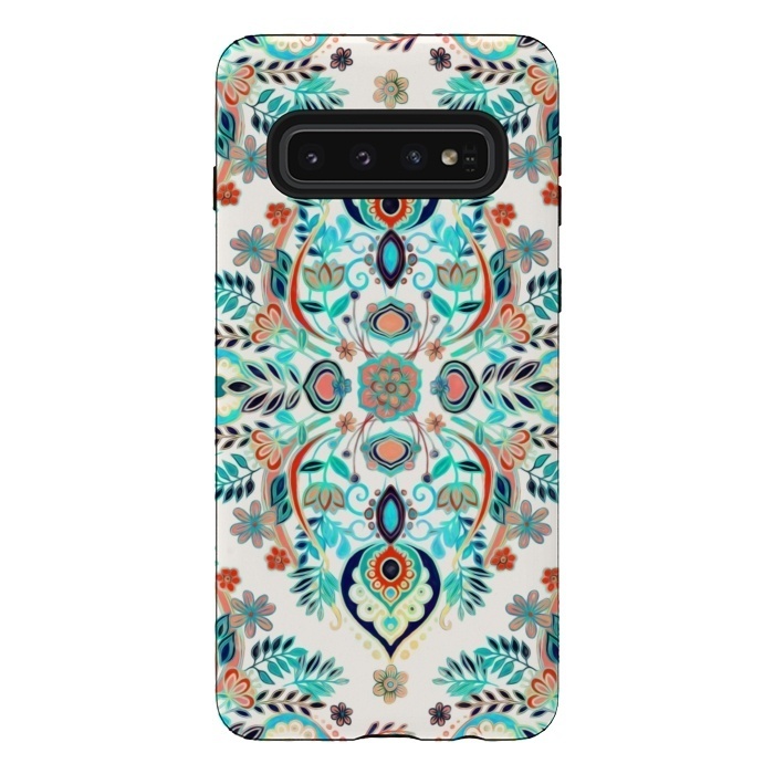 Galaxy S10 StrongFit Modern Folk in Jewel Colors by Micklyn Le Feuvre