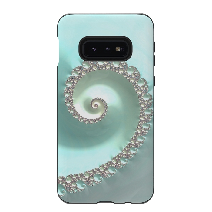 Galaxy S10e StrongFit Fantastic Turquoise Fractal by Andrea Haase
