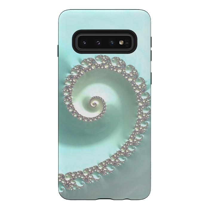 Galaxy S10 StrongFit Fantastic Turquoise Fractal by Andrea Haase