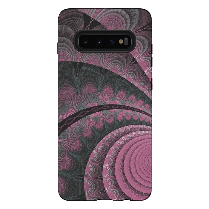 Galaxy S10 plus StrongFit Pink Fractal Design by Andrea Haase