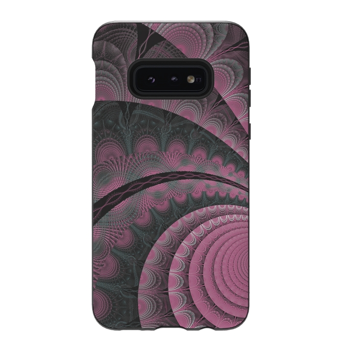 Galaxy S10e StrongFit Pink Fractal Design by Andrea Haase