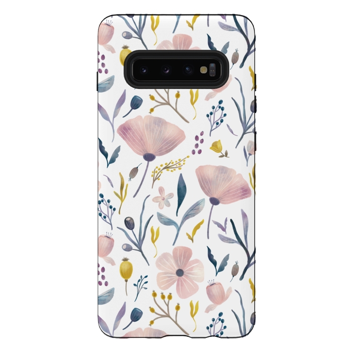 Galaxy S10 plus StrongFit Delicate Pastel Floral by Noonday Design