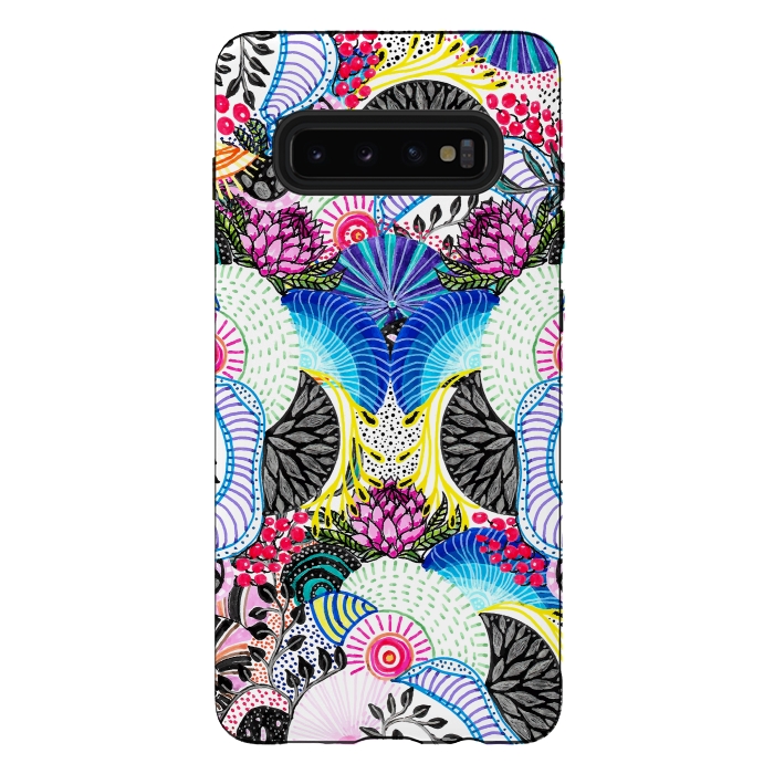 Galaxy S10 plus StrongFit Whimsical abstract hand paint design  by InovArts