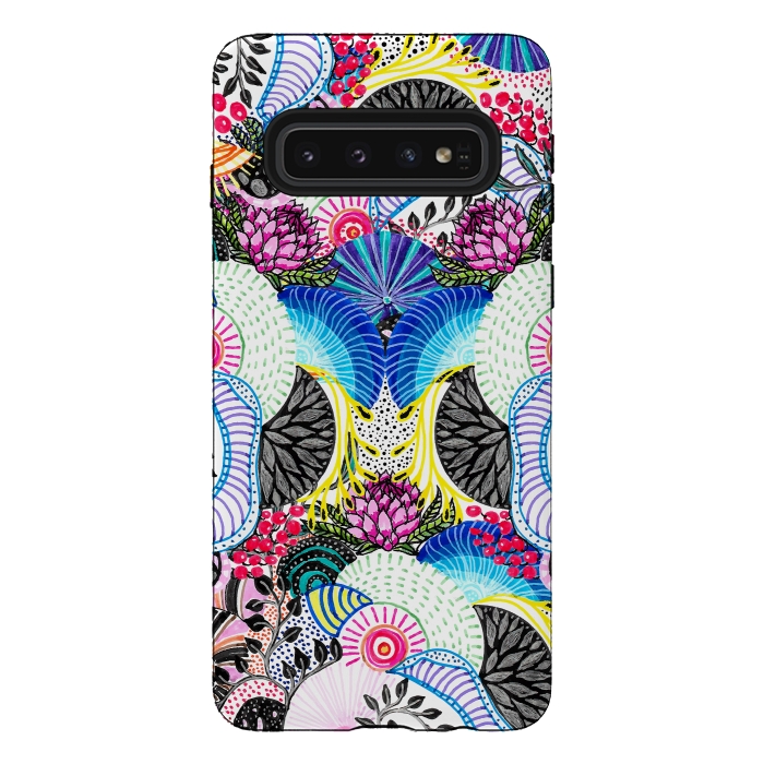 Galaxy S10 StrongFit Whimsical abstract hand paint design  by InovArts