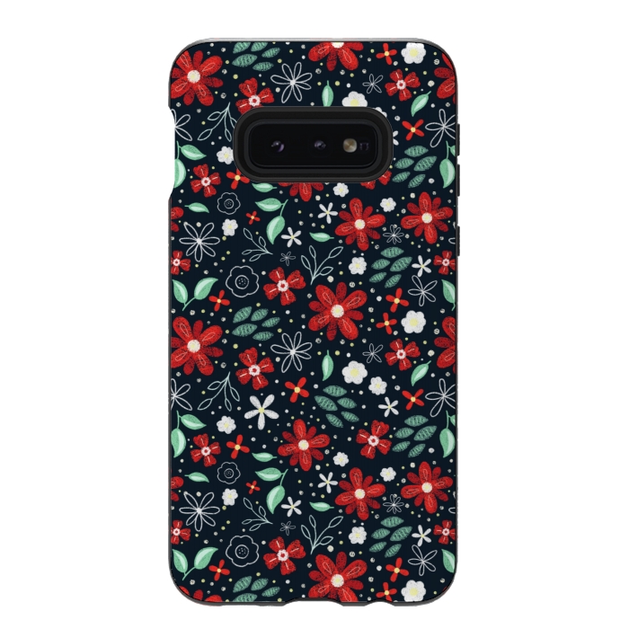 Galaxy S10e StrongFit Little Christmas Flowers by Noonday Design