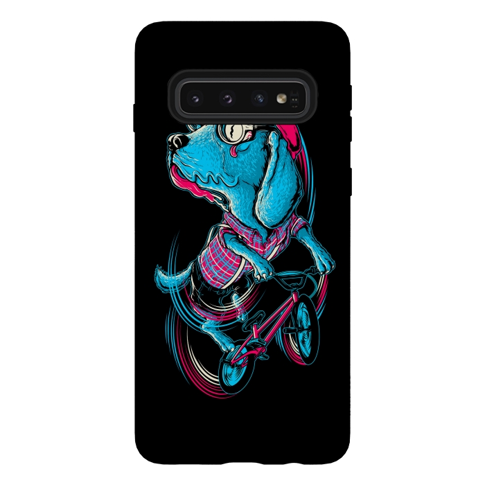 Galaxy S10 StrongFit Dog Biker by Afif Quilimo