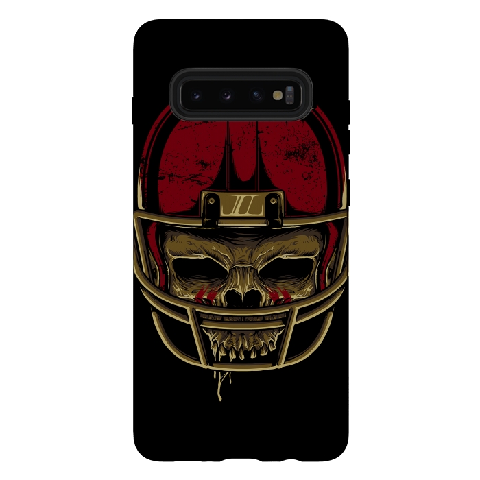 Galaxy S10 plus StrongFit American Football Skull by Afif Quilimo