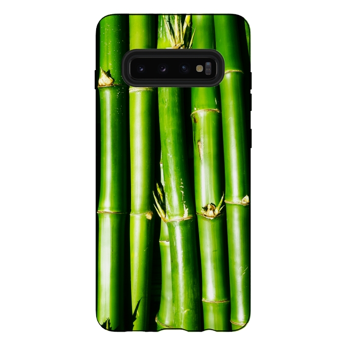 Galaxy S10 plus StrongFit Bamboo Zen Green Nature by BluedarkArt