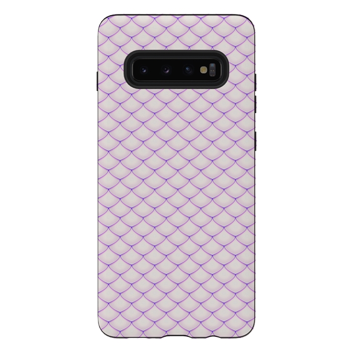 Galaxy S10 plus StrongFit Pink Fish Scale Pattern by Art Design Works
