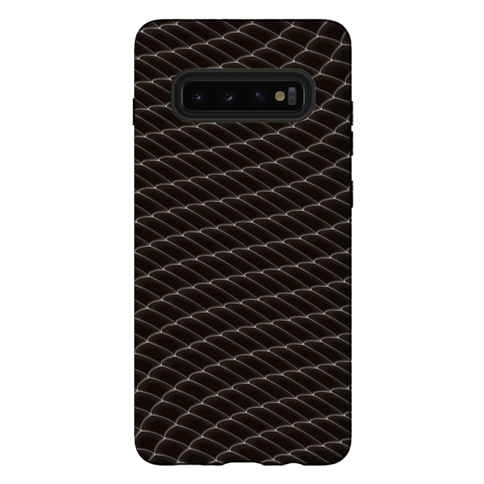 Galaxy S10 plus StrongFit Black Snake Scale Pattern by Art Design Works