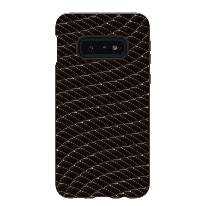 Galaxy S10e StrongFit Black Snake Scale Pattern by Art Design Works