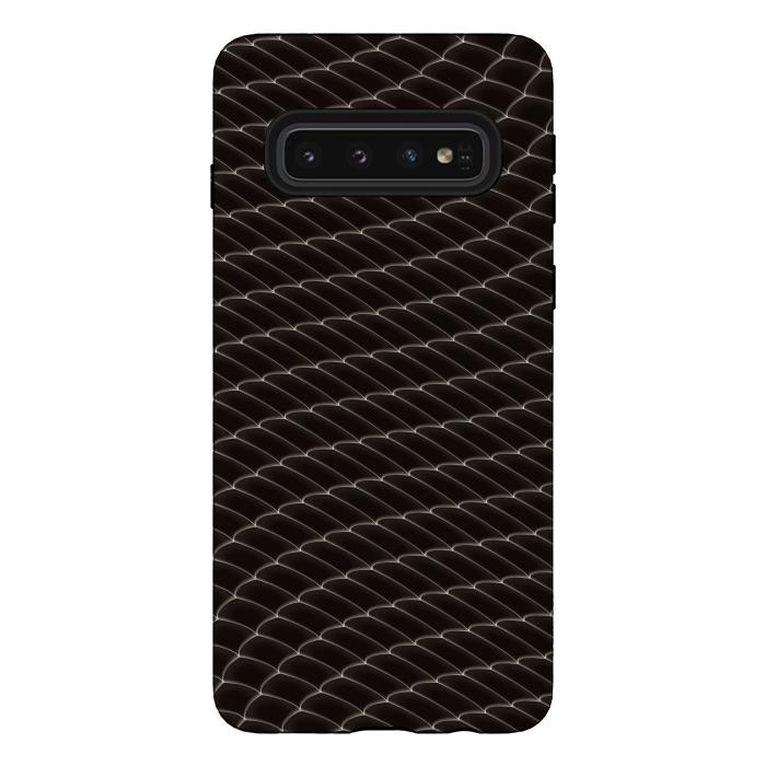 Galaxy S10 StrongFit Black Snake Scale Pattern by Art Design Works
