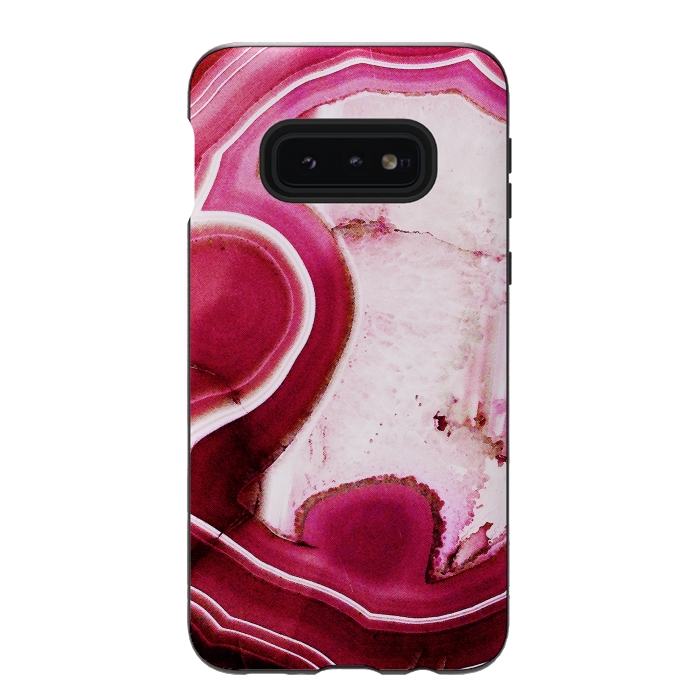 Galaxy S10e StrongFit Vibrant pink agate marble by Oana 