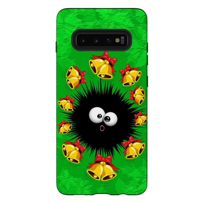 Galaxy S10 plus StrongFit Fuzzy Funny Christmas Sea Urchin Character by BluedarkArt