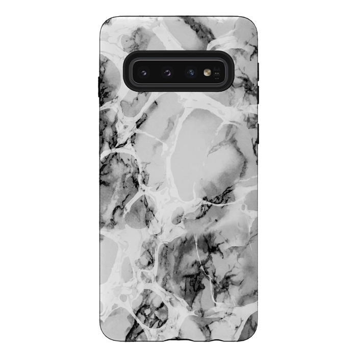 Galaxy S10 StrongFit White gray marble artistic texture by Oana 