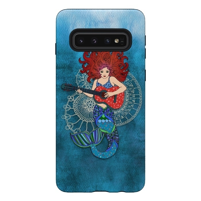 Galaxy S10 StrongFit Musical Mermaid by Micklyn Le Feuvre