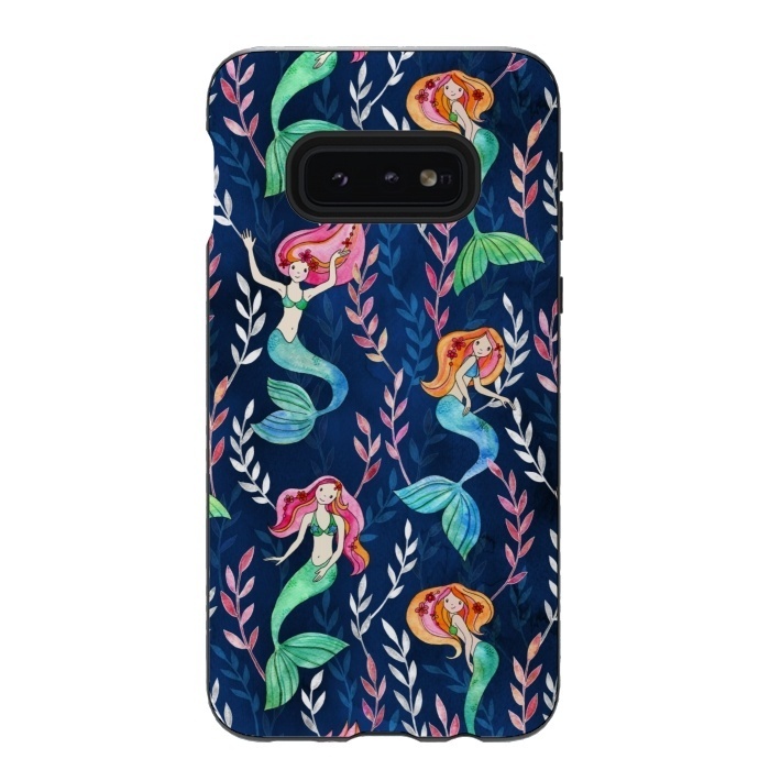 Galaxy S10e StrongFit Little Merry Mermaids by Micklyn Le Feuvre
