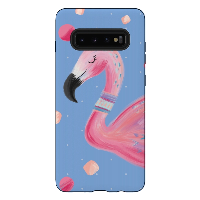 Galaxy S10 plus StrongFit Fancy Flamingo by Noonday Design