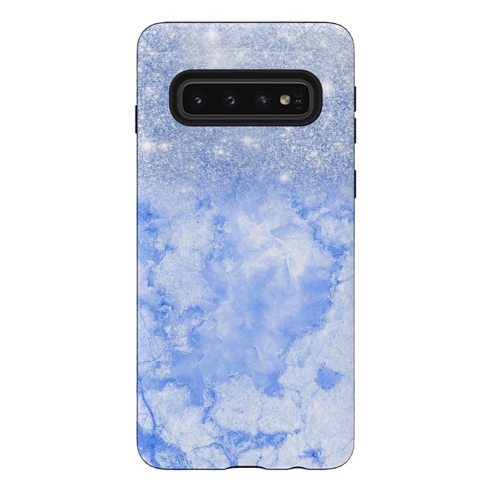 Galaxy S10 StrongFit Glitter on Sky Blue Agate by  Utart