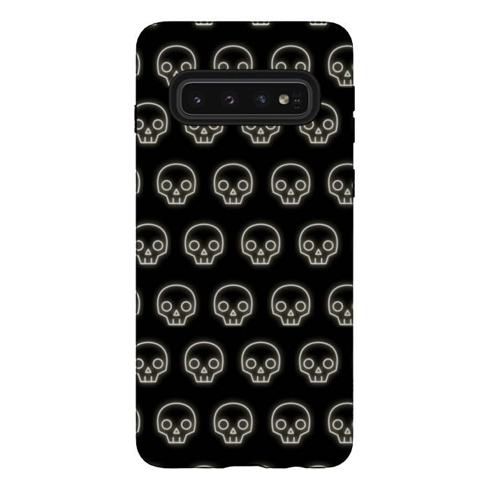 Galaxy S10 StrongFit Neon skull by Laura Nagel