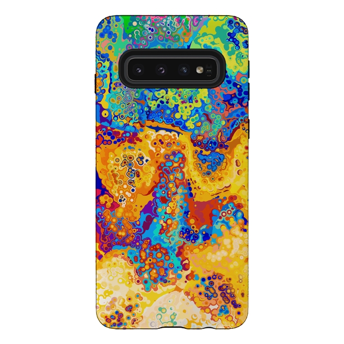 Galaxy S10 StrongFit Colorful Cells Pattern Design by Art Design Works