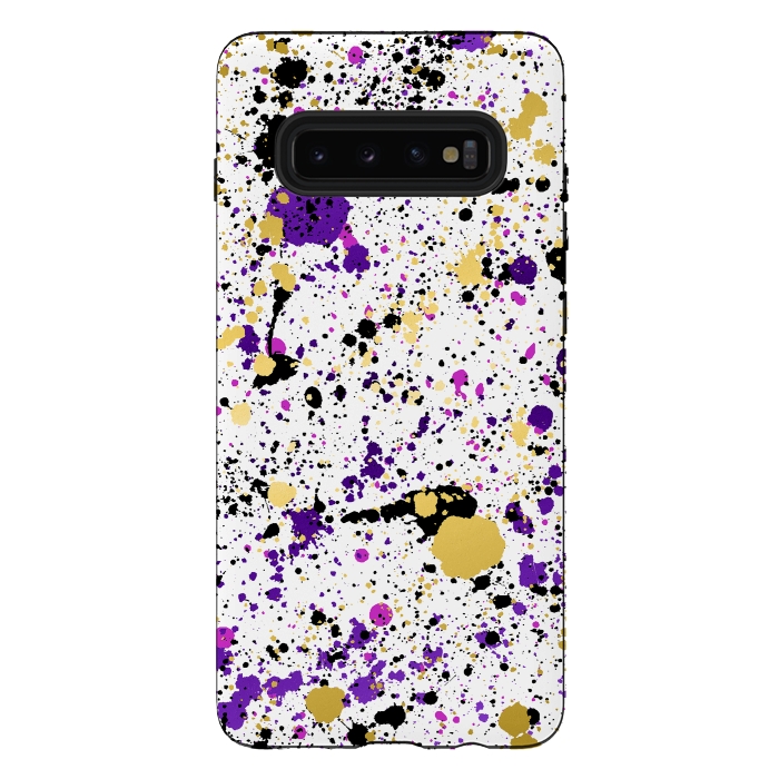 Galaxy S10 plus StrongFit Colorful Paint Splatter by Art Design Works