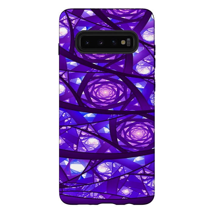 Galaxy S10 plus StrongFit Purple Fractal Pattern by Art Design Works