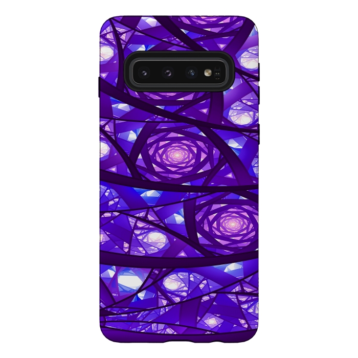 Galaxy S10 StrongFit Purple Fractal Pattern by Art Design Works