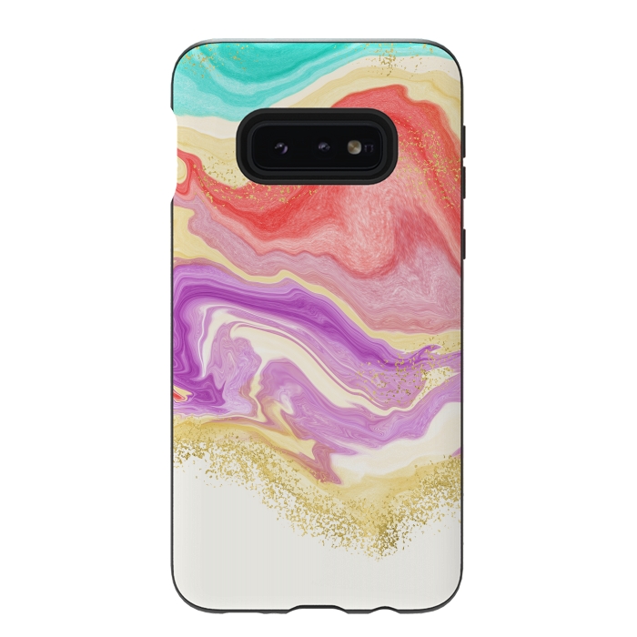 Galaxy S10e StrongFit Colorful Marble by Noonday Design