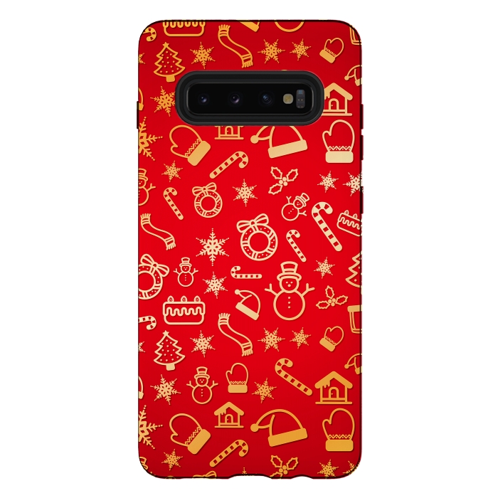 Galaxy S10 plus StrongFit Christmas Pattern by Art Design Works