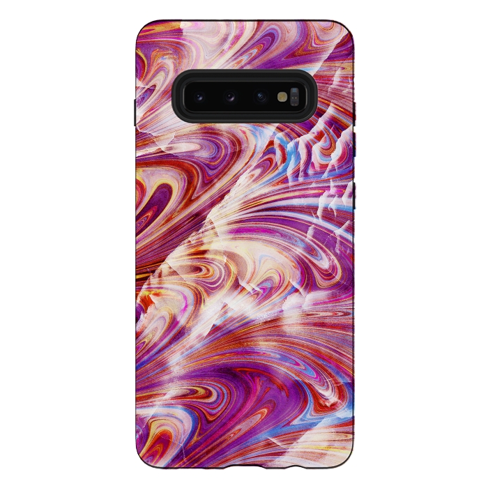Galaxy S10 plus StrongFit Colorful elegant marble art by Oana 