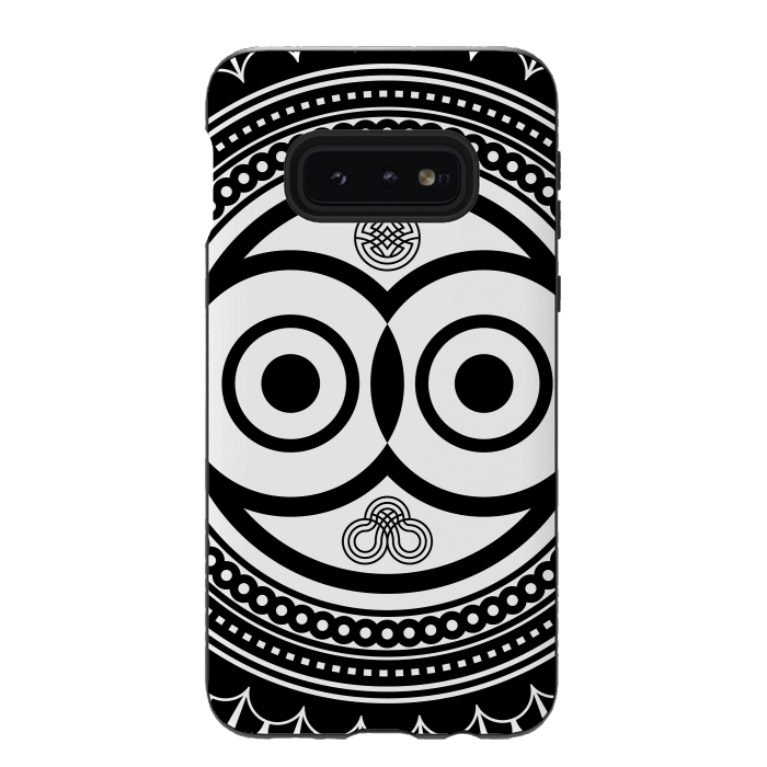 Galaxy S10e StrongFit zentangle with owl by TMSarts
