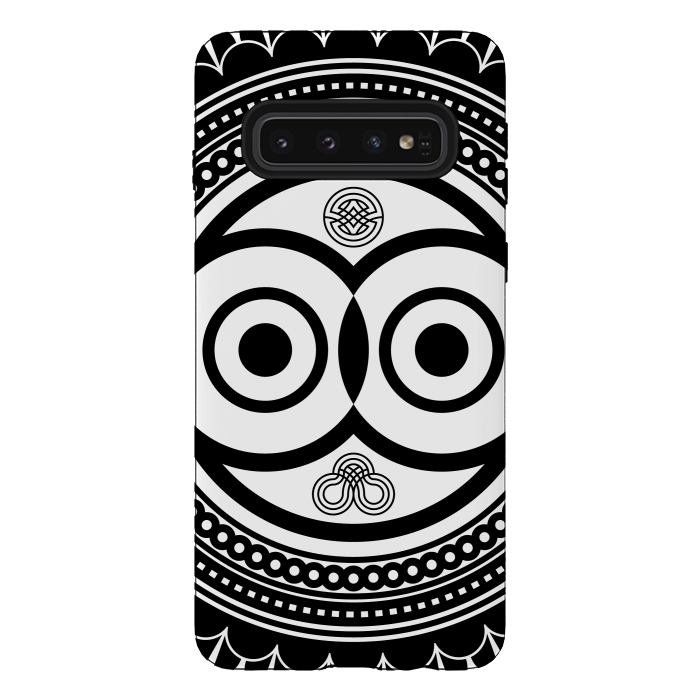 Galaxy S10 StrongFit zentangle with owl by TMSarts