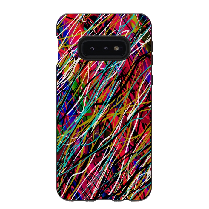 Galaxy S10e StrongFit abstract lines art multicolour pop art  by Josie