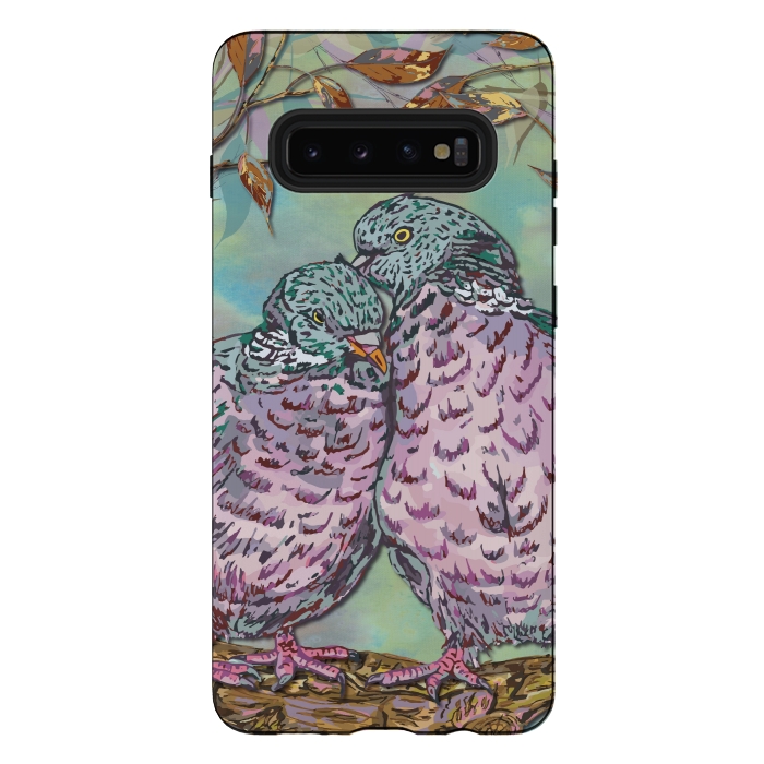 Galaxy S10 plus StrongFit Loving Ring Doves by Lotti Brown