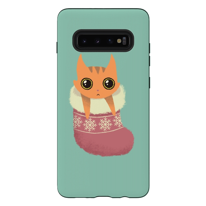 Galaxy S10 plus StrongFit Kitty xmas stocking by Laura Nagel