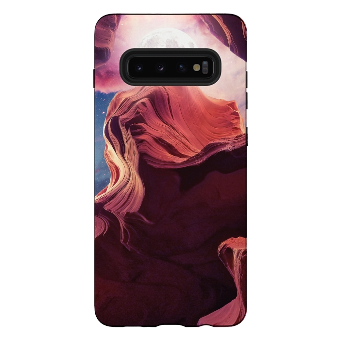 Galaxy S10 plus StrongFit Grand Canyon with Space & Full Moon Collage II by Art Design Works