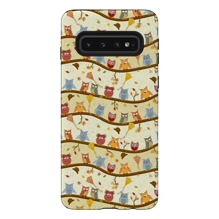 Galaxy S10 StrongFit autumn owls by Ancello