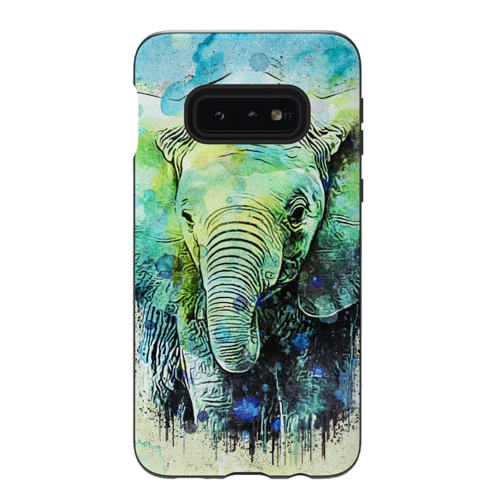Galaxy S10e StrongFit watercolor elephant by Ancello