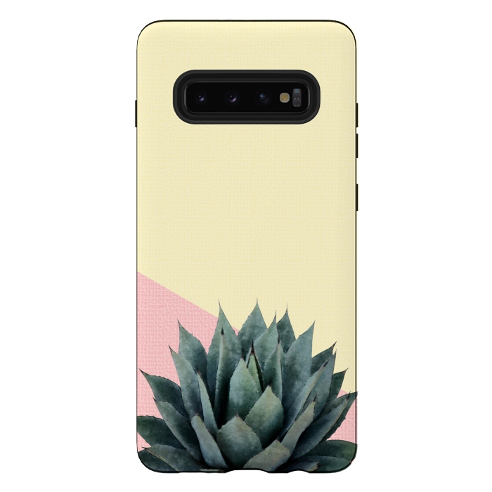 Galaxy S10 plus StrongFit  Agave Plant on Lemon and Pink Wall by amini54