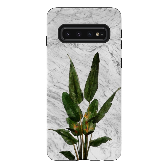 Galaxy S10 StrongFit Bird of Paradise Plant on White by amini54