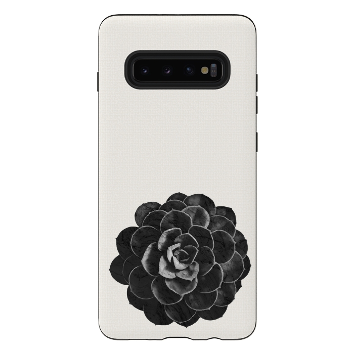Galaxy S10 plus StrongFit Succulent Black Marble by amini54