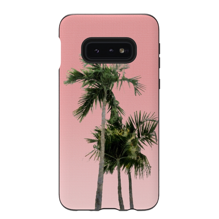 Galaxy S10e StrongFit Palm Trees on Pink by amini54