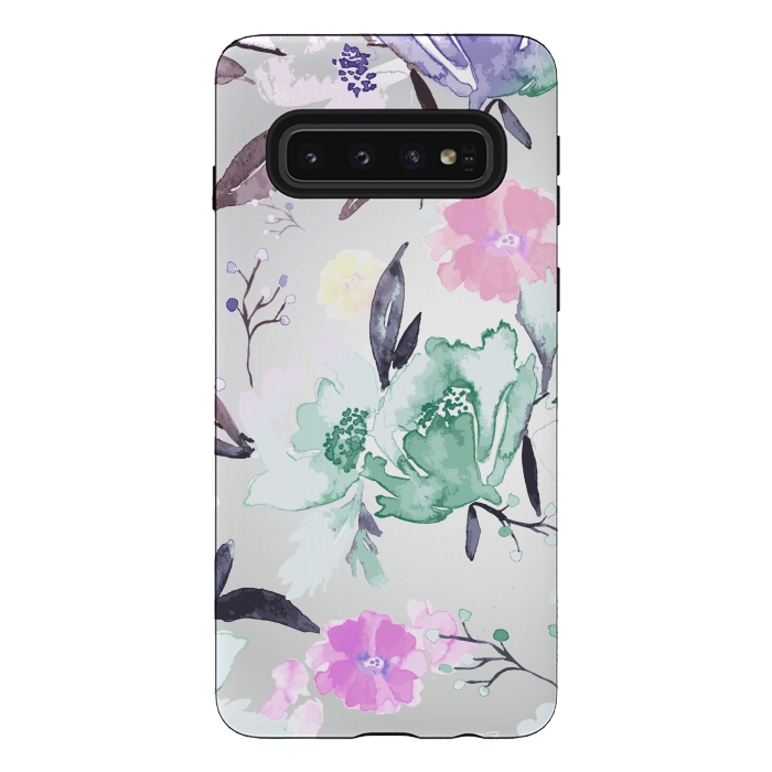 Galaxy S10 StrongFit Vintage Floral Print by Bledi