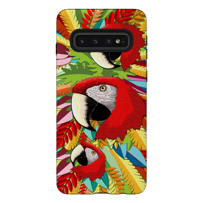 Galaxy S10 StrongFit Macaw Parrot Paper Craft Digital Art by BluedarkArt