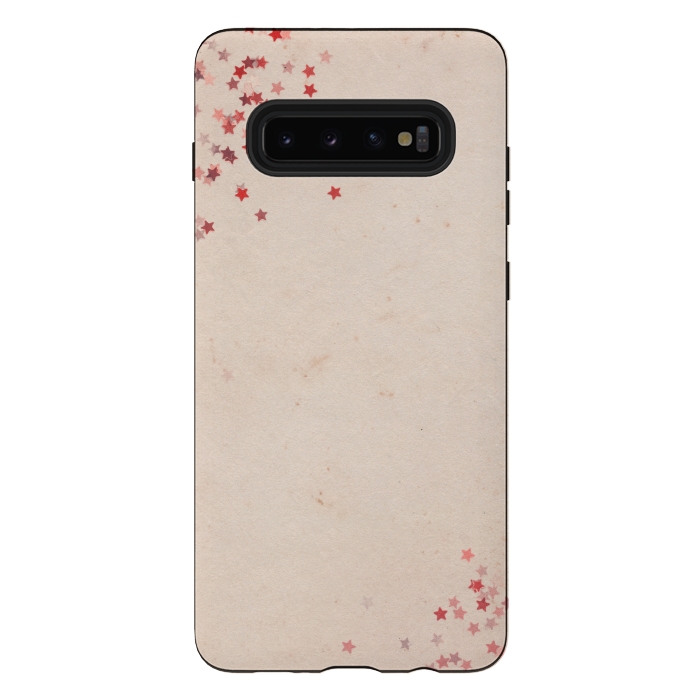 Galaxy S10 plus StrongFit RED OFF WHITE STARS by MALLIKA