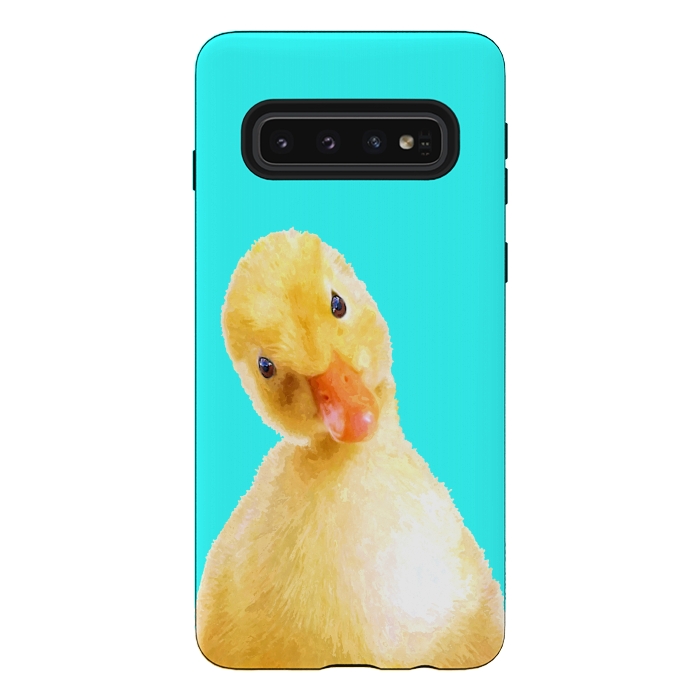 Galaxy S10 StrongFit Duckling Turquoise Background by Alemi