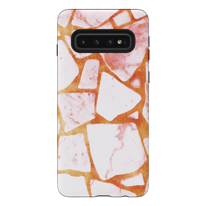 Galaxy S10 StrongFit Golden marble stone by Oana 